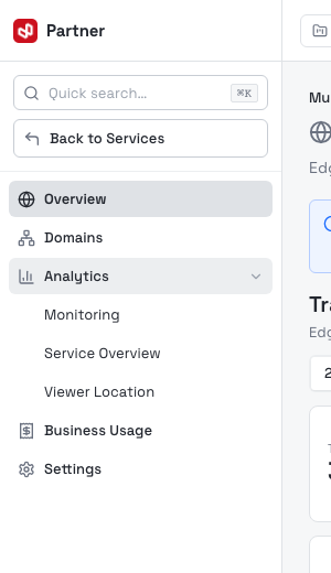 CDN console navigation