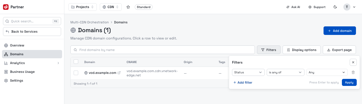 Domain filters