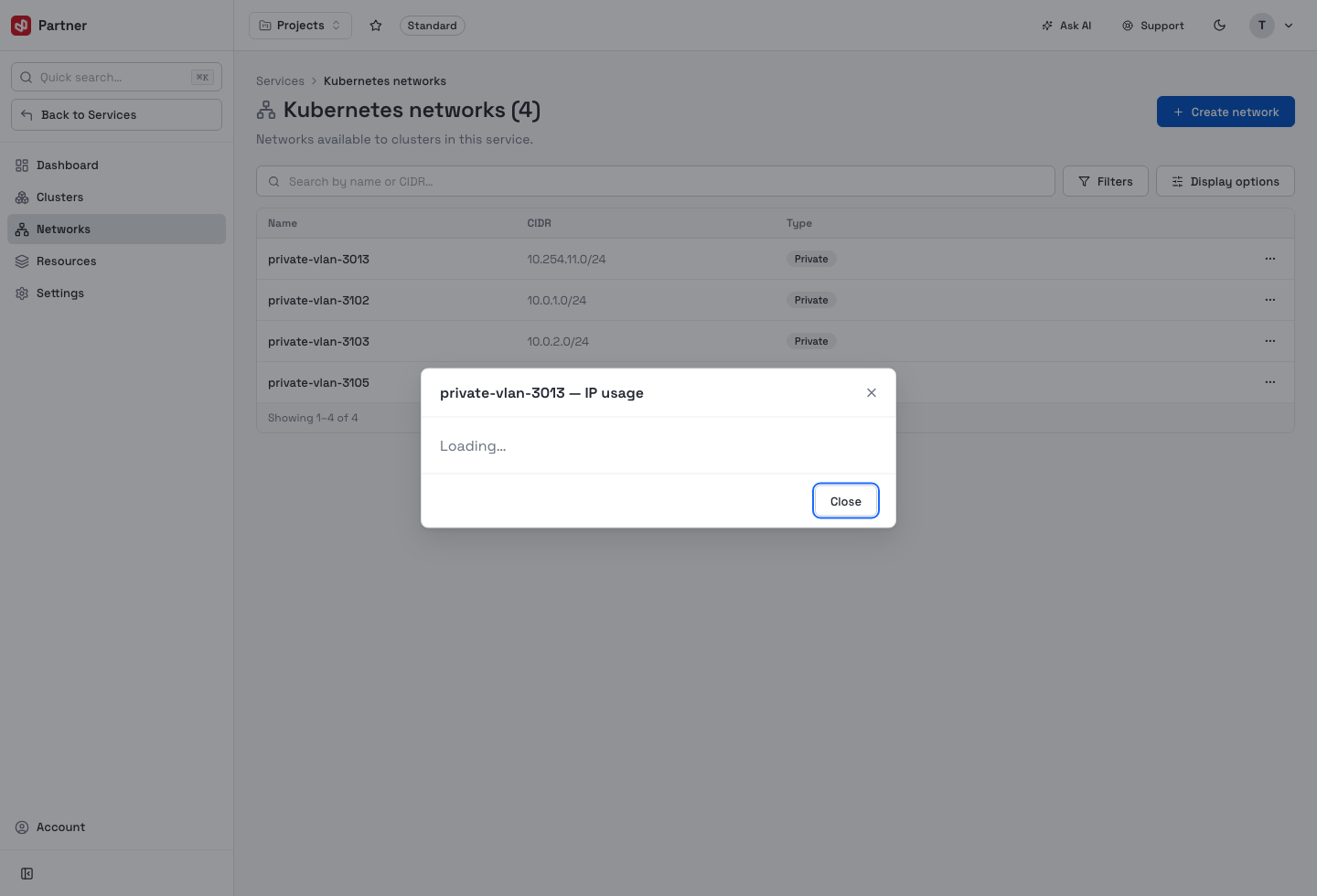 Network IP usage