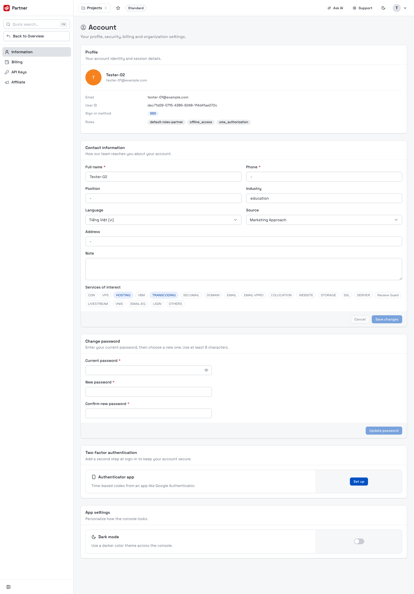 Account — Information