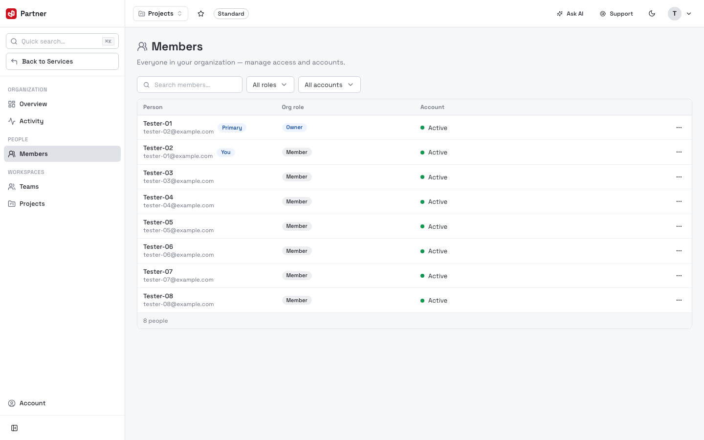 Organizations — Members